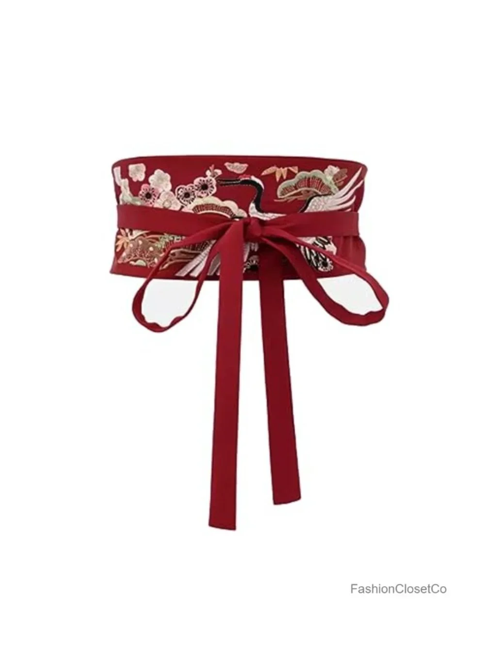 Women's Japanese Obi Belt Wide Floral Wrap Tie Cinch Waistband for Kimono Robe